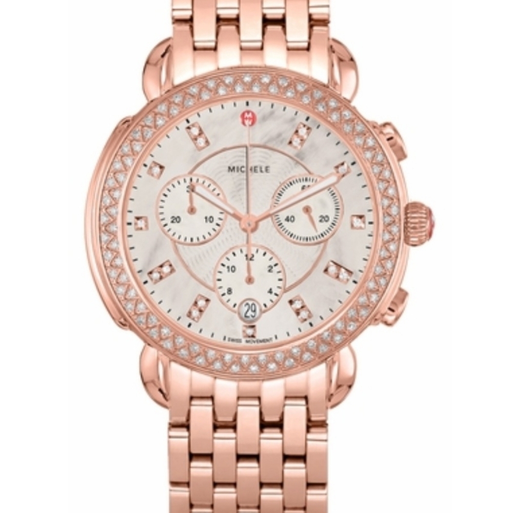 Michele Rose Gold Watch 16mm Band